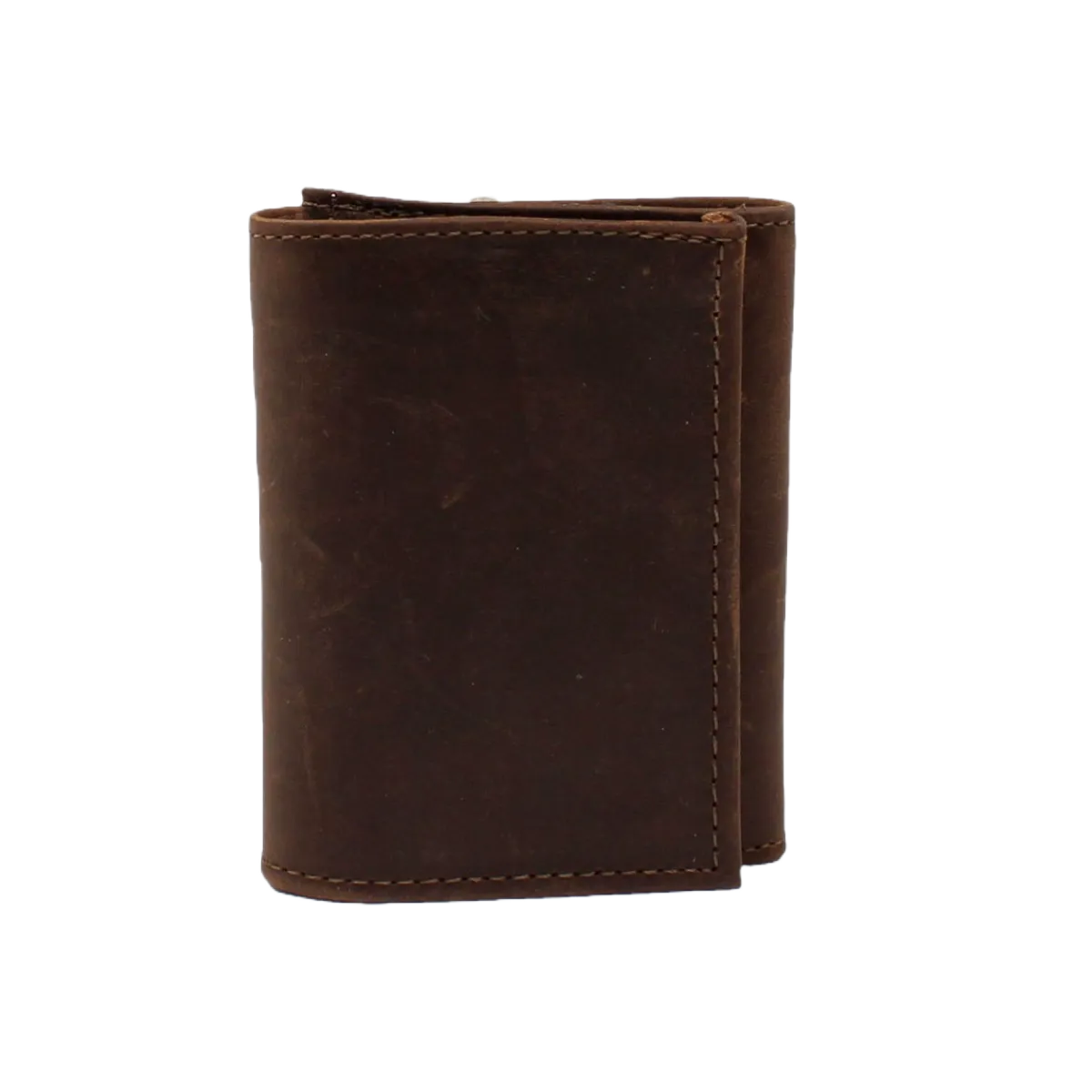 3D Men's Brown Leather Tri-Fold Wallet DW1023