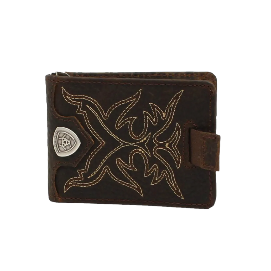Ariat® Men's Western Brown Boot Stitching Bifold Money Clip A3510902
