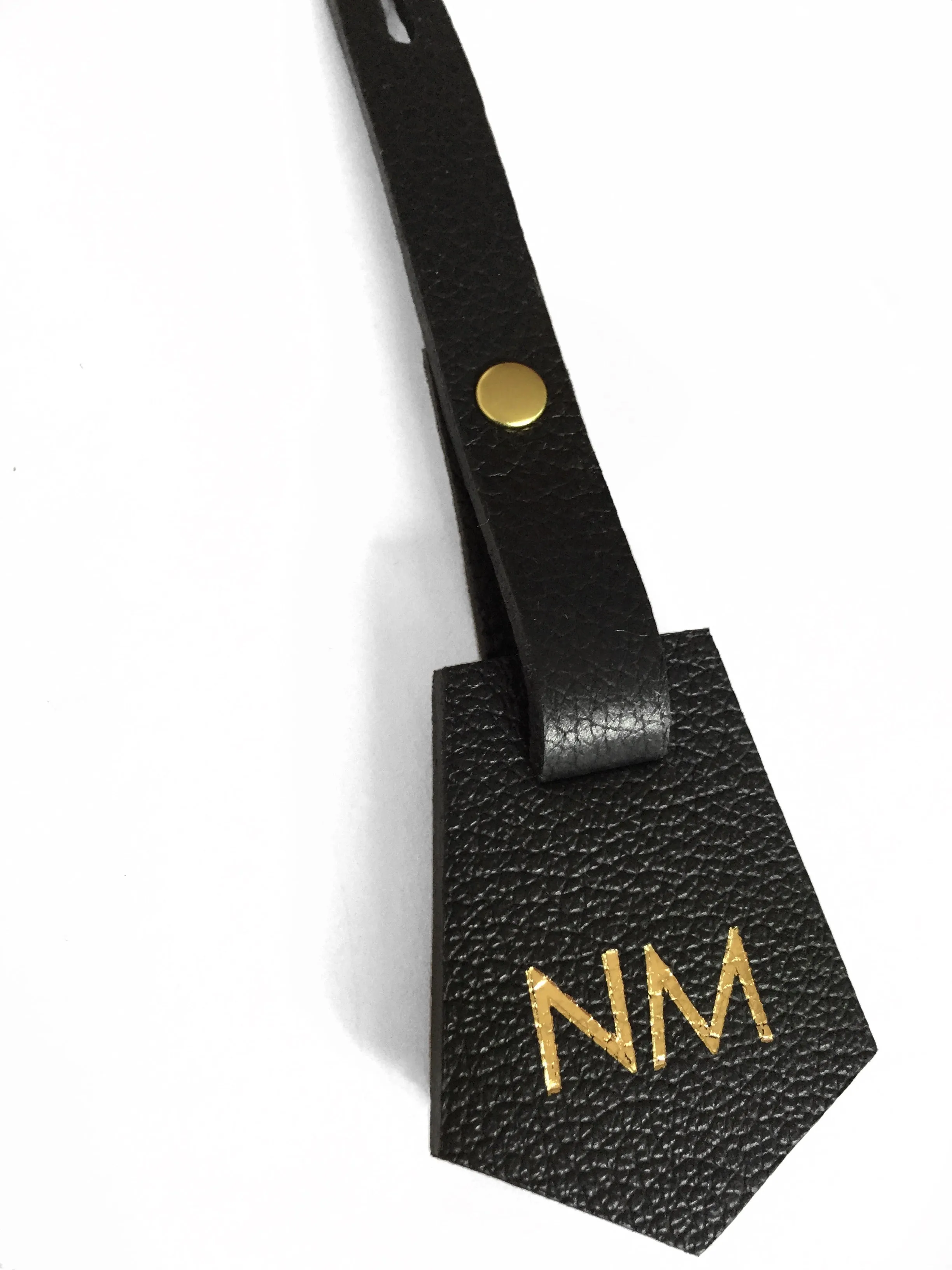 Black Personalised Embossed Bag Tag