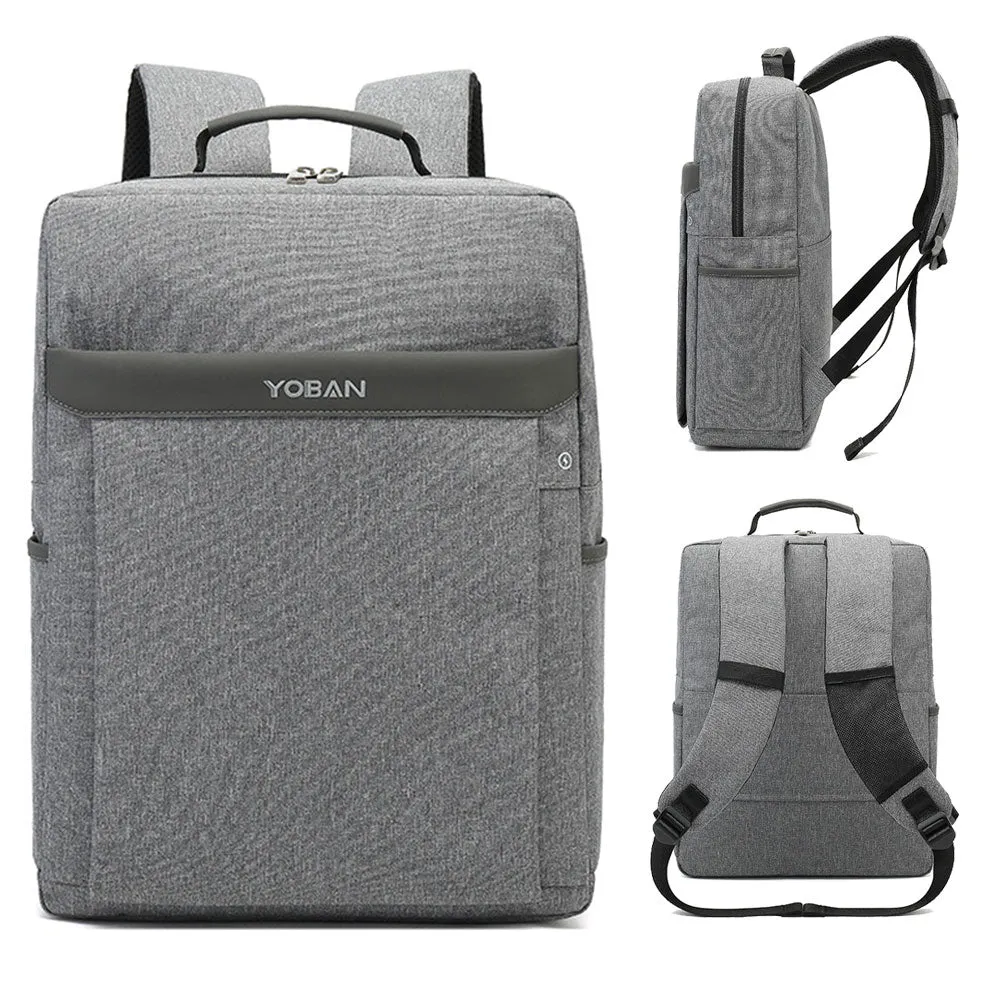 Black/Grey Business Laptop Backpack Handbag Large Capacity Waterproof Bag for School Travelling Working