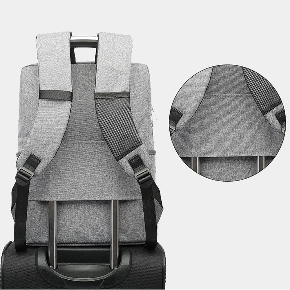 Black/Grey Business Laptop Backpack Handbag Large Capacity Waterproof Bag for School Travelling Working