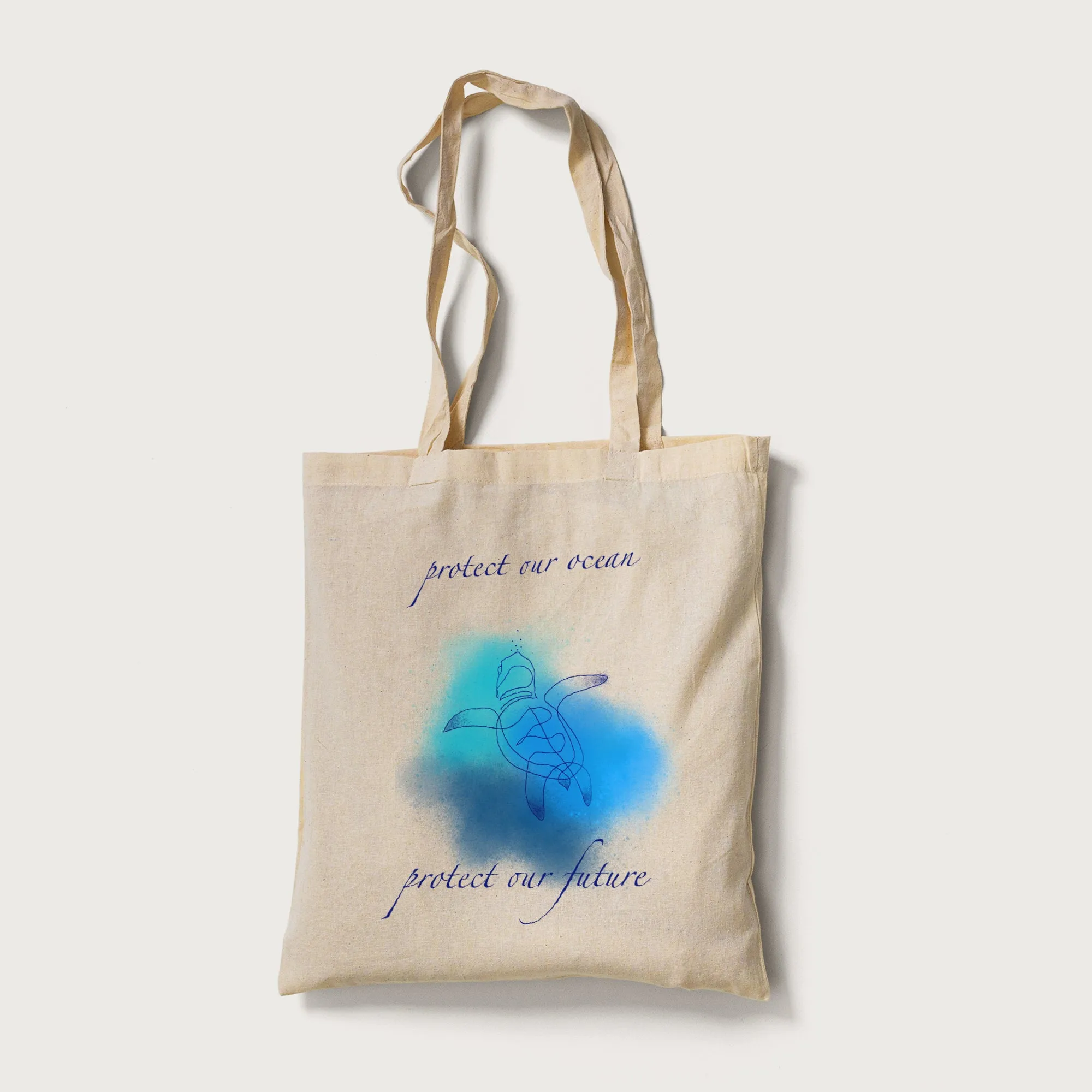 Blue Turtle Tote Bag