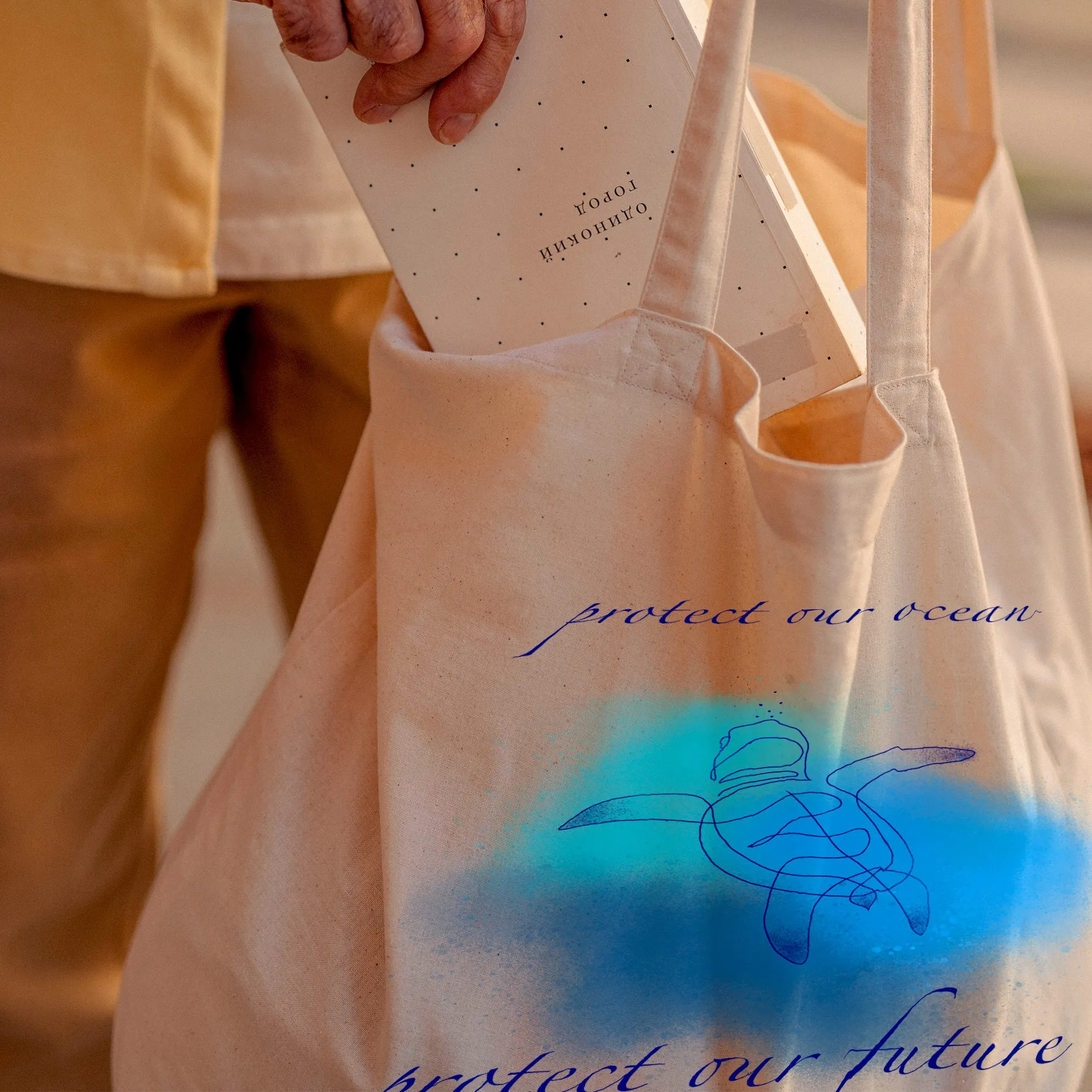 Blue Turtle Tote Bag