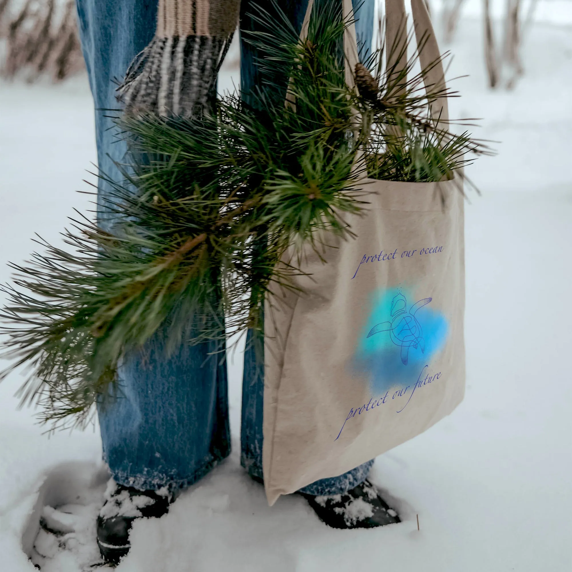 Blue Turtle Tote Bag