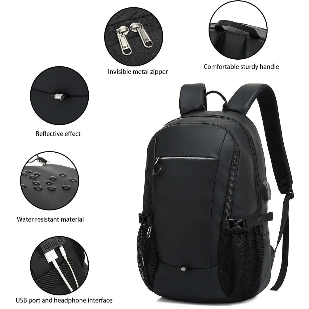 Built-in USB Charging Port Backpack Boys' Business Laptop Backpack Handbag for School Travelling Working