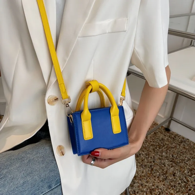 Candy Color Mini PU Leather Fashion Designer Shoulder Crossbody Sling Bags for Women 2022 Purses and Handbags Lady Cute Totes