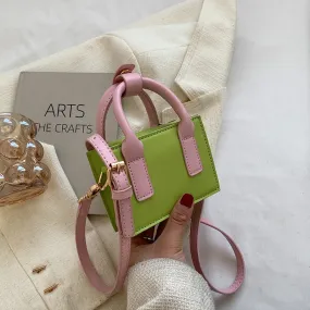 Candy Color Mini PU Leather Fashion Designer Shoulder Crossbody Sling Bags for Women 2022 Purses and Handbags Lady Cute Totes