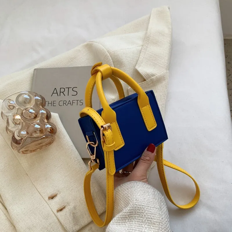 Candy Color Mini PU Leather Fashion Designer Shoulder Crossbody Sling Bags for Women 2022 Purses and Handbags Lady Cute Totes