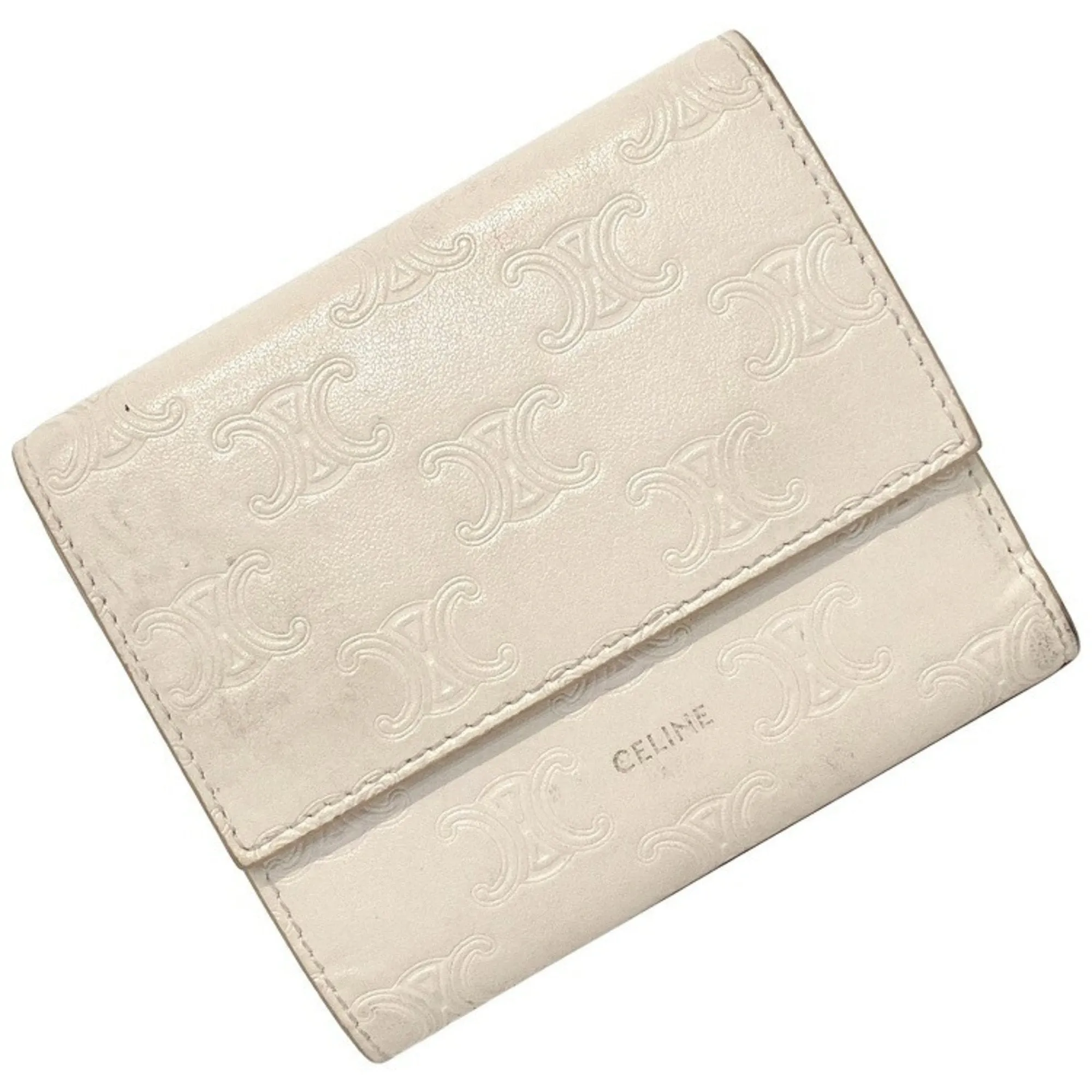 Celine Pink Triomphe 10B57 3BFU Leather Celine Ladies Tri-Fold Wallet Embossed