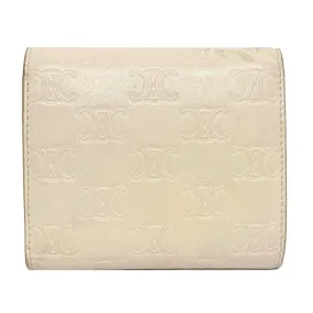 Celine Pink Triomphe 10B57 3BFU Leather Celine Ladies Tri-Fold Wallet Embossed