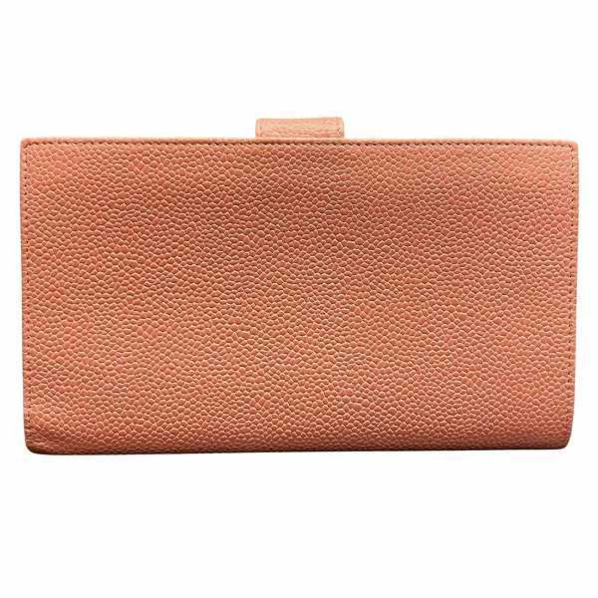 CHANEL A13498 Coco Mark Caviar Skin Long Wallet Bi-fold for Women