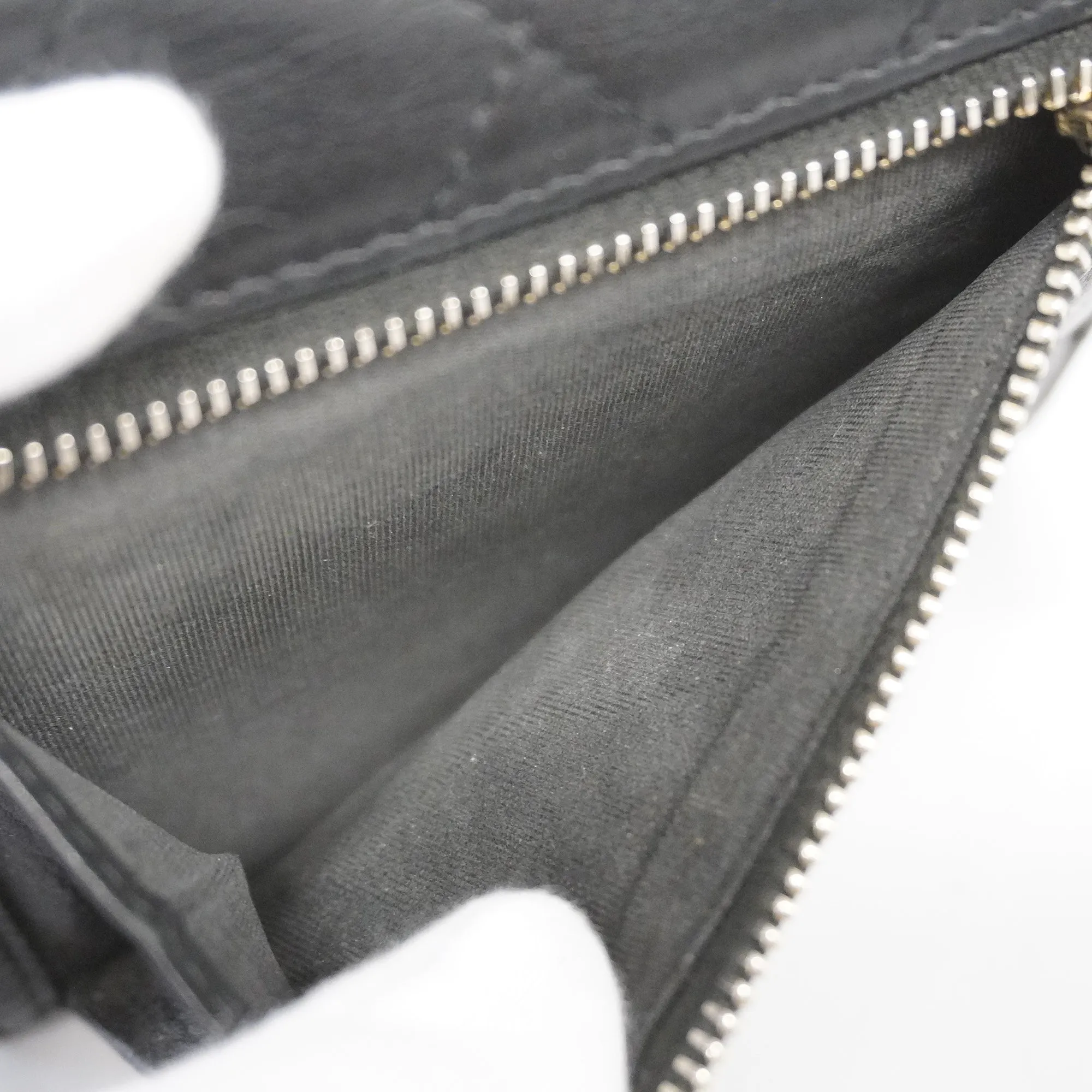 CHANEL   Matelasse Tri-fold Wallet Gold Hardware Lambskin Wallet Black