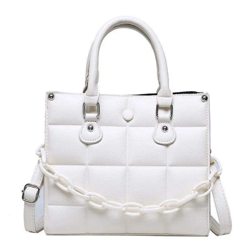 Christmas Gift Lattice Chain PU Leather Handbag Designer Luxury Women Totes Brand Female 2021 Small Crossbody Shoulder Bags Purses And Handbags