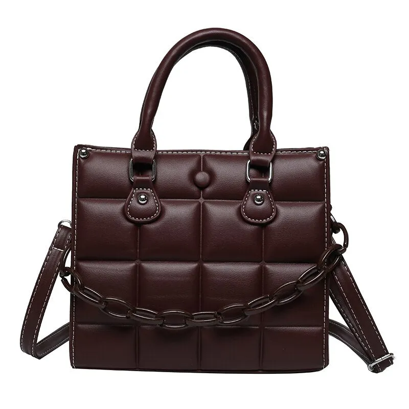 Christmas Gift Lattice Chain PU Leather Handbag Designer Luxury Women Totes Brand Female 2021 Small Crossbody Shoulder Bags Purses And Handbags