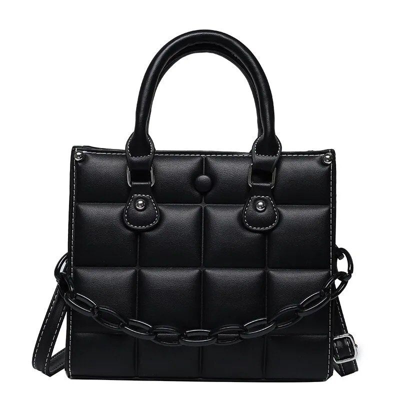 Christmas Gift Lattice Chain PU Leather Handbag Designer Luxury Women Totes Brand Female 2021 Small Crossbody Shoulder Bags Purses And Handbags
