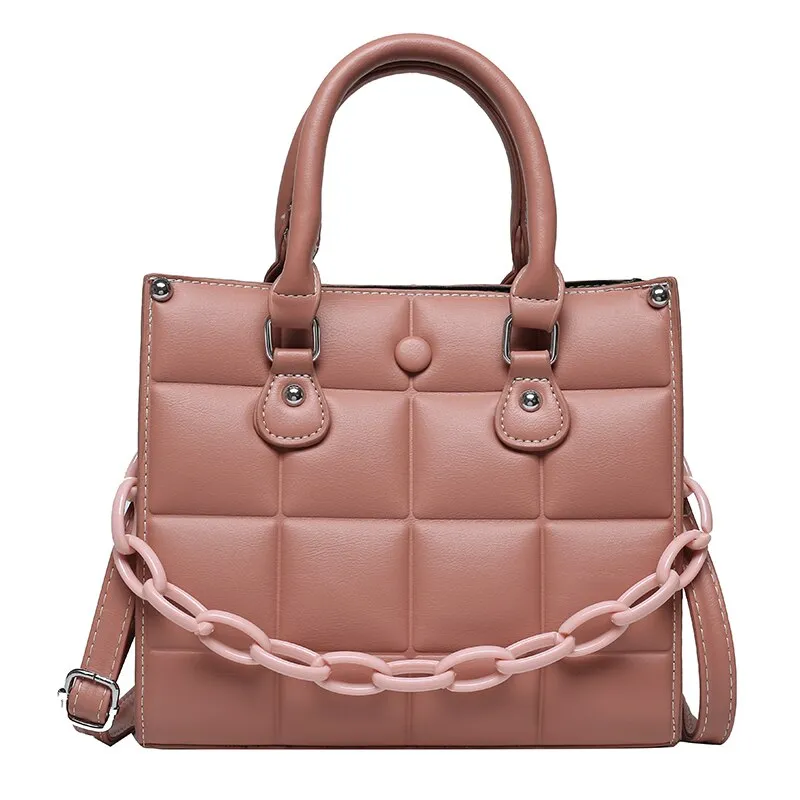 Christmas Gift Lattice Chain PU Leather Handbag Designer Luxury Women Totes Brand Female 2021 Small Crossbody Shoulder Bags Purses And Handbags
