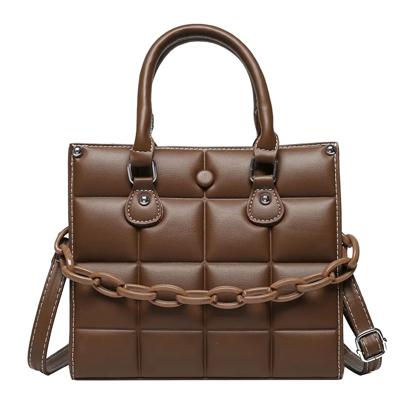 Christmas Gift Lattice Chain PU Leather Handbag Designer Luxury Women Totes Brand Female 2021 Small Crossbody Shoulder Bags Purses And Handbags
