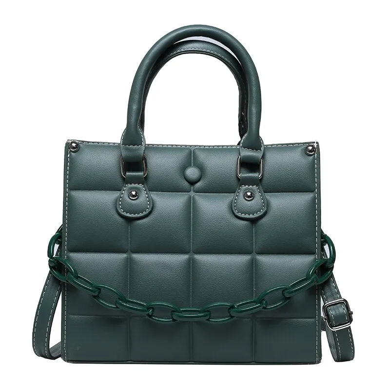 Christmas Gift Lattice Chain PU Leather Handbag Designer Luxury Women Totes Brand Female 2021 Small Crossbody Shoulder Bags Purses And Handbags