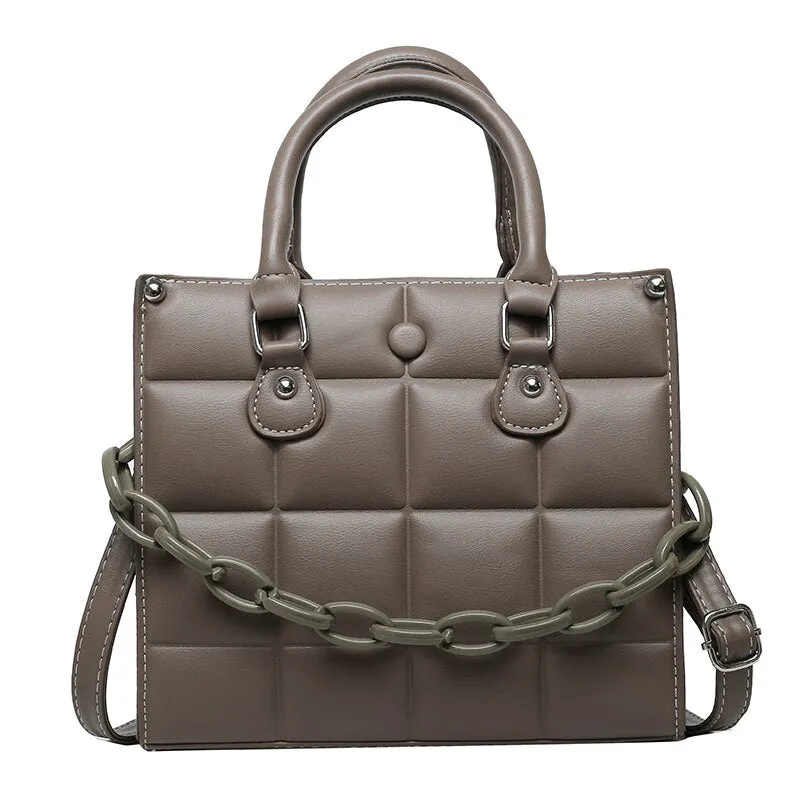 Christmas Gift Lattice Chain PU Leather Handbag Designer Luxury Women Totes Brand Female 2021 Small Crossbody Shoulder Bags Purses And Handbags