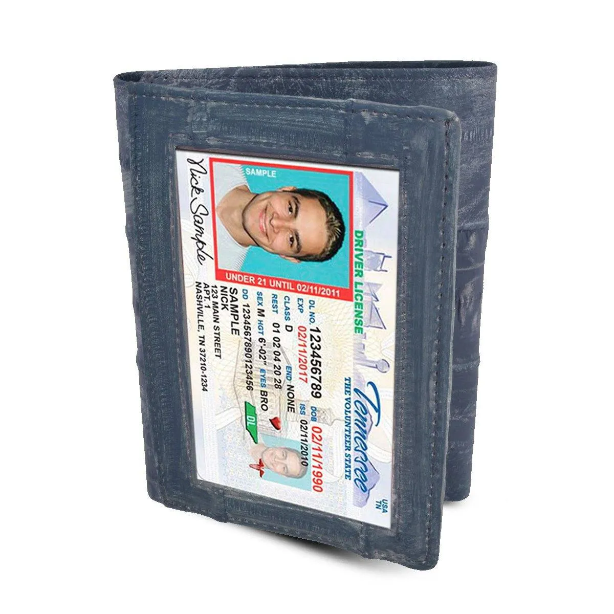 Eel Skin Trifold Wallet
