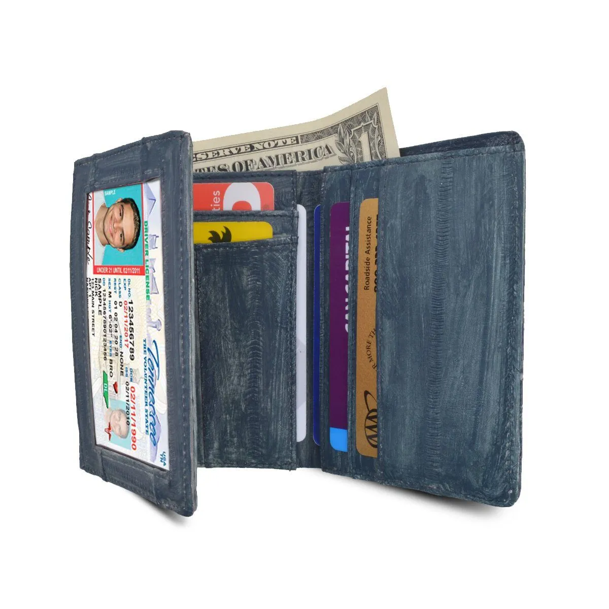 Eel Skin Trifold Wallet