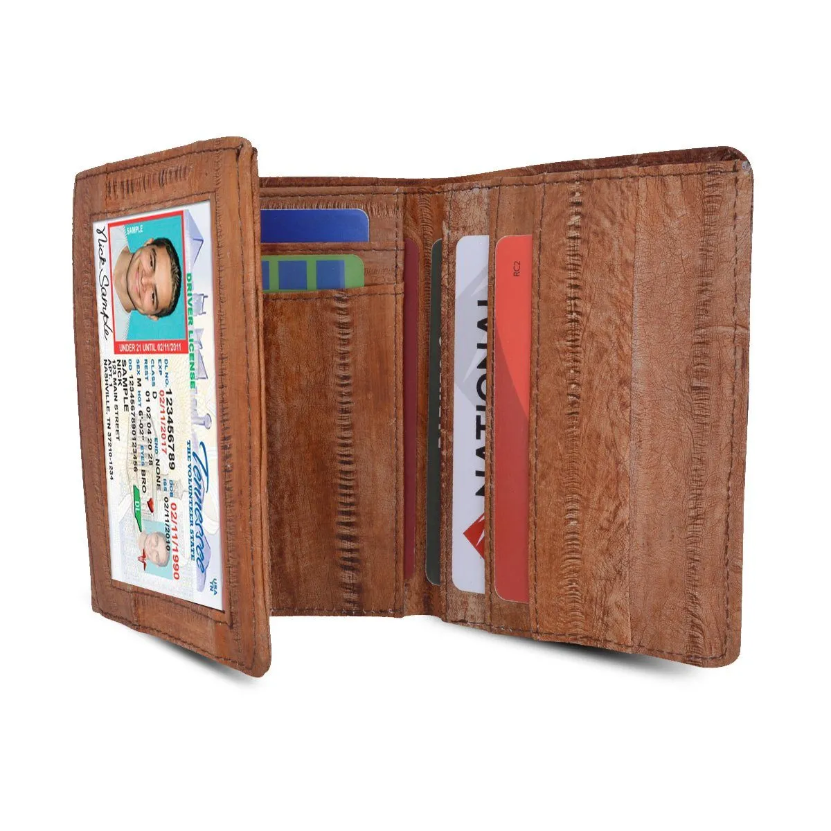 Eel Skin Trifold Wallet