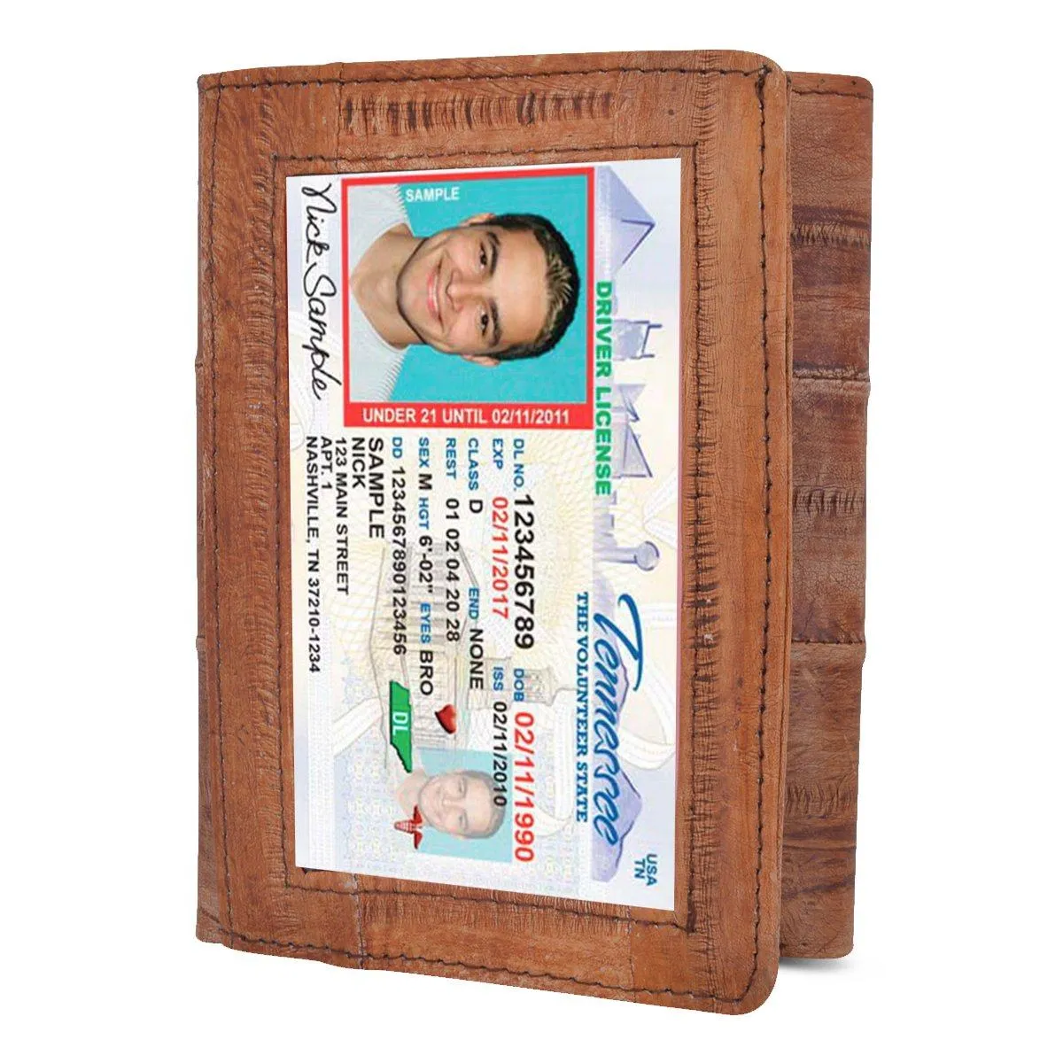 Eel Skin Trifold Wallet