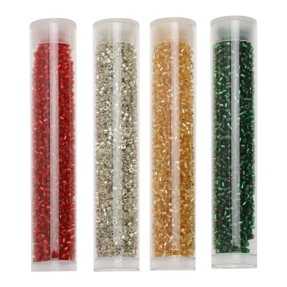 Exclusive Beadaholique Designer Palette, Miyuki Delica Seed Bead Mix, 11/0, Christmas Lights V2, 4 Color Set