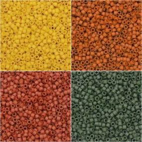 Exclusive Beadaholique Designer Palette, Miyuki Delica Seed Bead Mix, 11/0, Redwoods, 4 Color Set