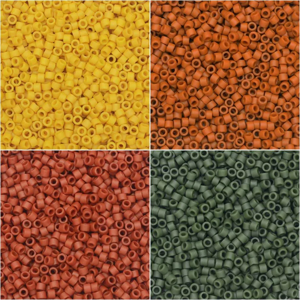 Exclusive Beadaholique Designer Palette, Miyuki Delica Seed Bead Mix, 11/0, Redwoods, 4 Color Set