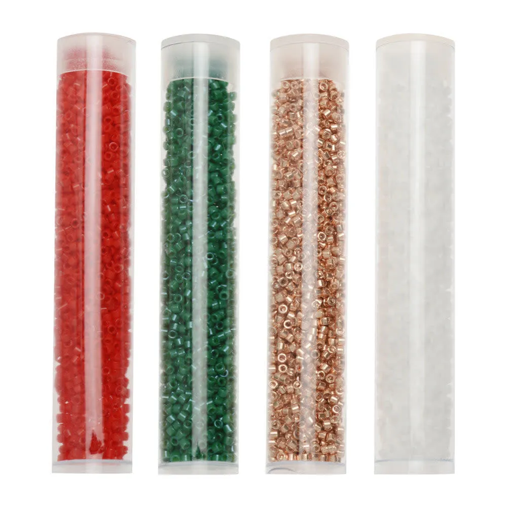Exclusive Beadaholique Designer Palette, Miyuki Delica Seed Bead Mix, 11/0, Traditional Christmas V2, 4 Color Set