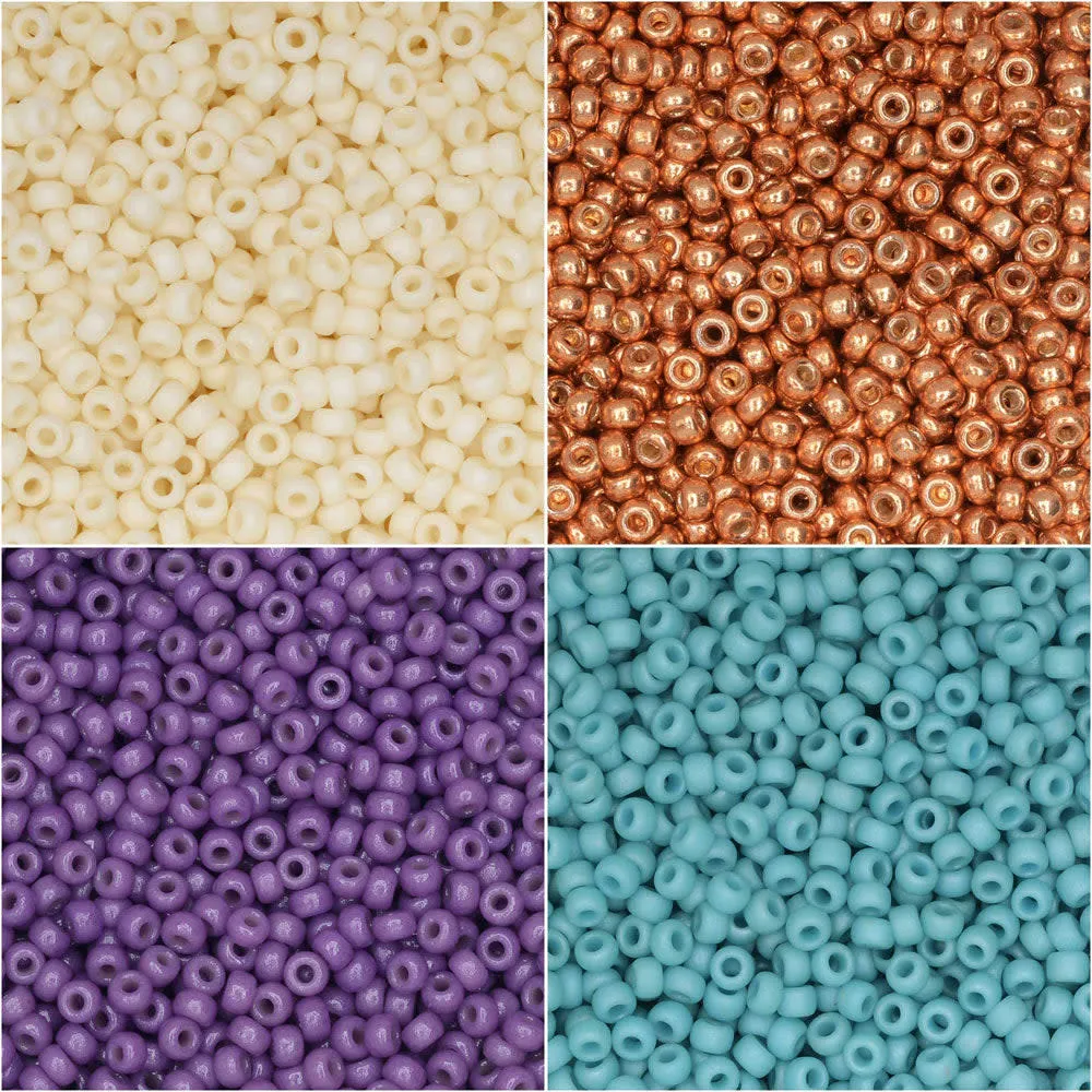 Exclusive Beadaholique Designer Palette, Miyuki Seed Bead Mix, Round 11/0 Size, Coastal Sunset (34 Grams)