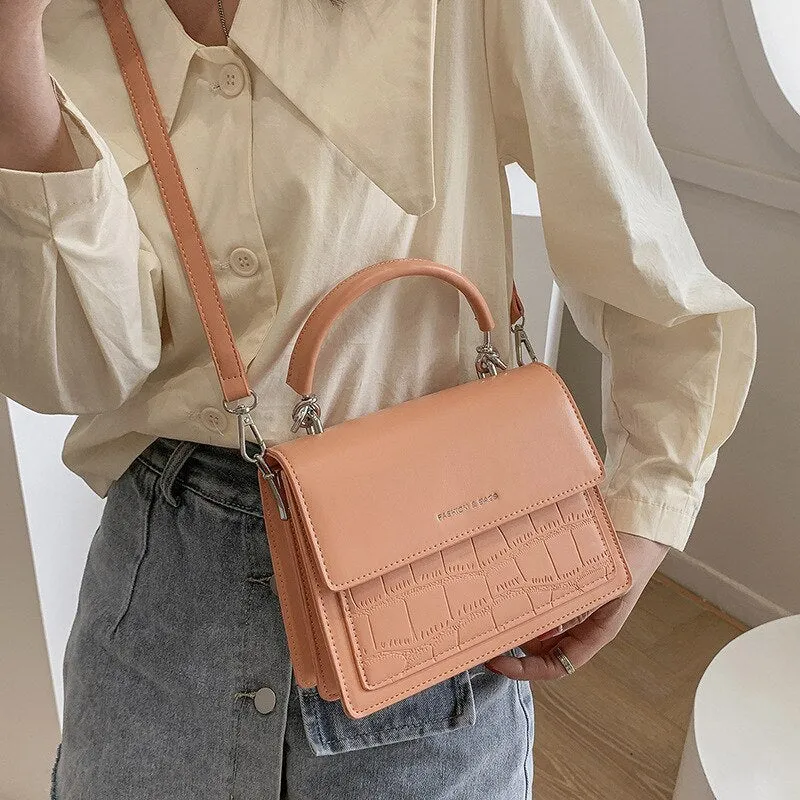 Fashion Stone grain Women Shoulder Bags Designer Luxury Pu Leatehr Flap Crossbody Bag Small Famale totes ladies Handbag white