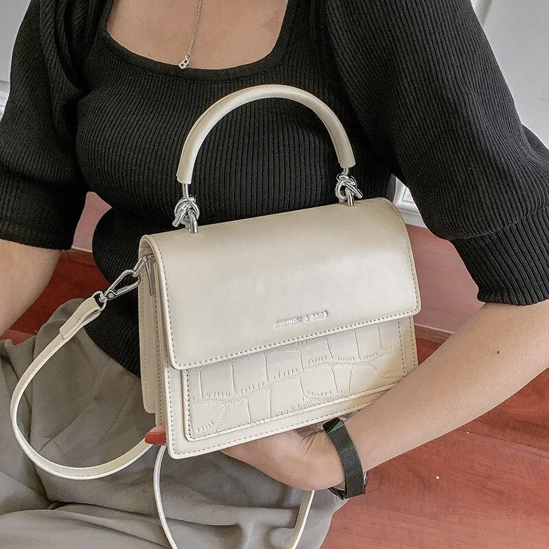 Fashion Stone grain Women Shoulder Bags Designer Luxury Pu Leatehr Flap Crossbody Bag Small Famale totes ladies Handbag white