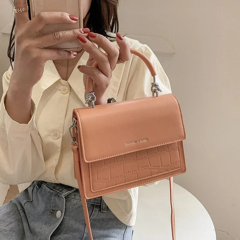 Fashion Stone grain Women Shoulder Bags Designer Luxury Pu Leatehr Flap Crossbody Bag Small Famale totes ladies Handbag white