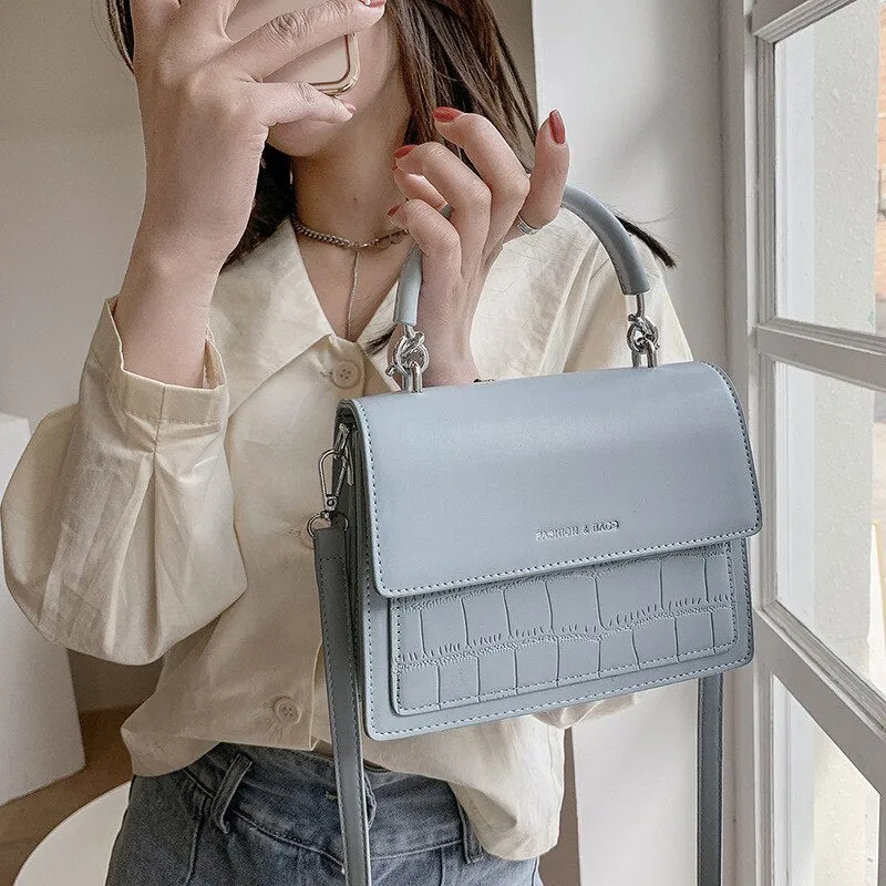 Fashion Stone grain Women Shoulder Bags Designer Luxury Pu Leatehr Flap Crossbody Bag Small Famale totes ladies Handbag white