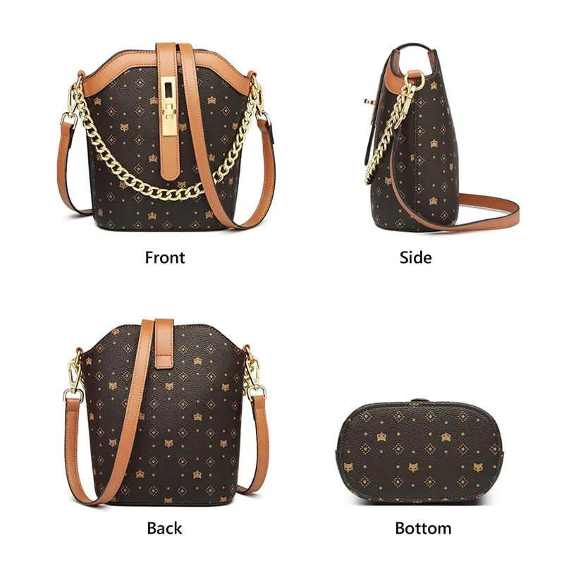 FOXER Brand Monogram Vintage Women Mini Totes PVC Leather Shoulder Bag Ladies Casual Handle Bag Female Designer Cross-body Bag