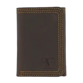 HD Xtreme Mens Work Brown Leather Trifold Wallet N6310802