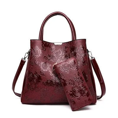 Hot Brand Luxury Handbags Women Bags Designer Rose Print Tote Bag Fashion Crossbody Bags For Women Travel Handbag Bolsa Feminina