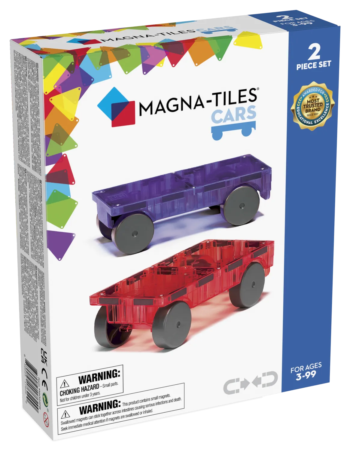 Magna-Tiles Cars 2-Piece Expansion Set: Purple & Red