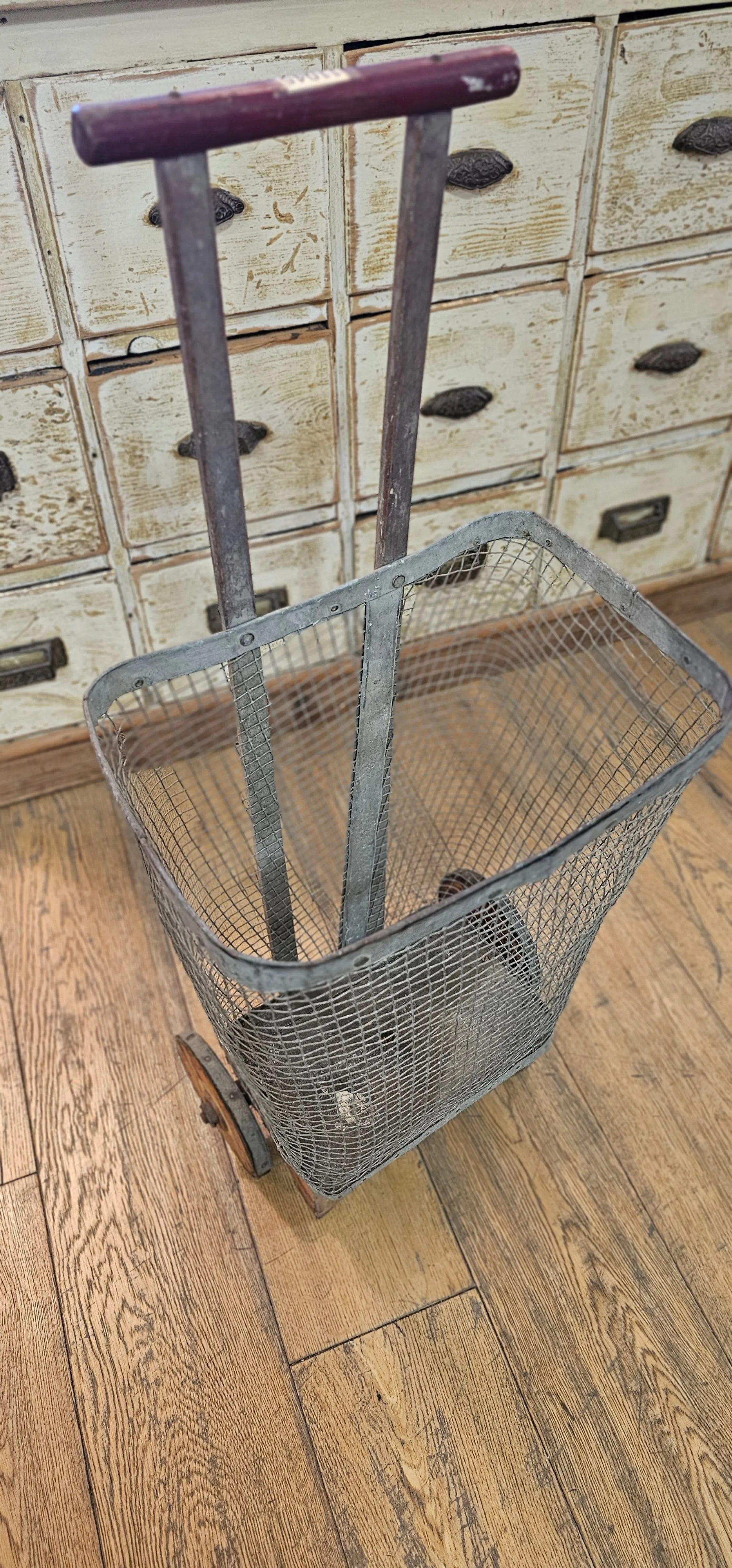 Metal Mesh 2 Wheeled Shopping Basket