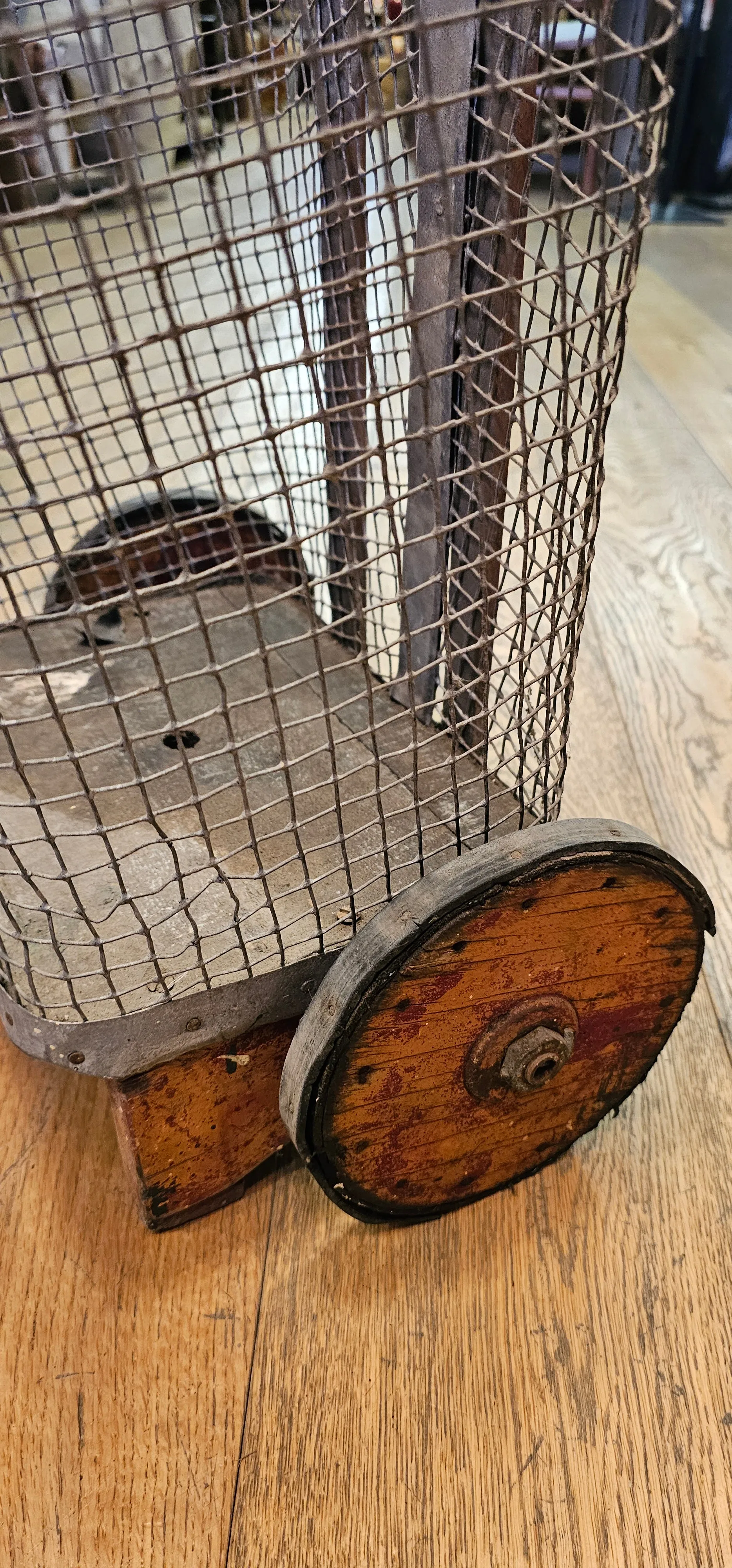 Metal Mesh 2 Wheeled Shopping Basket