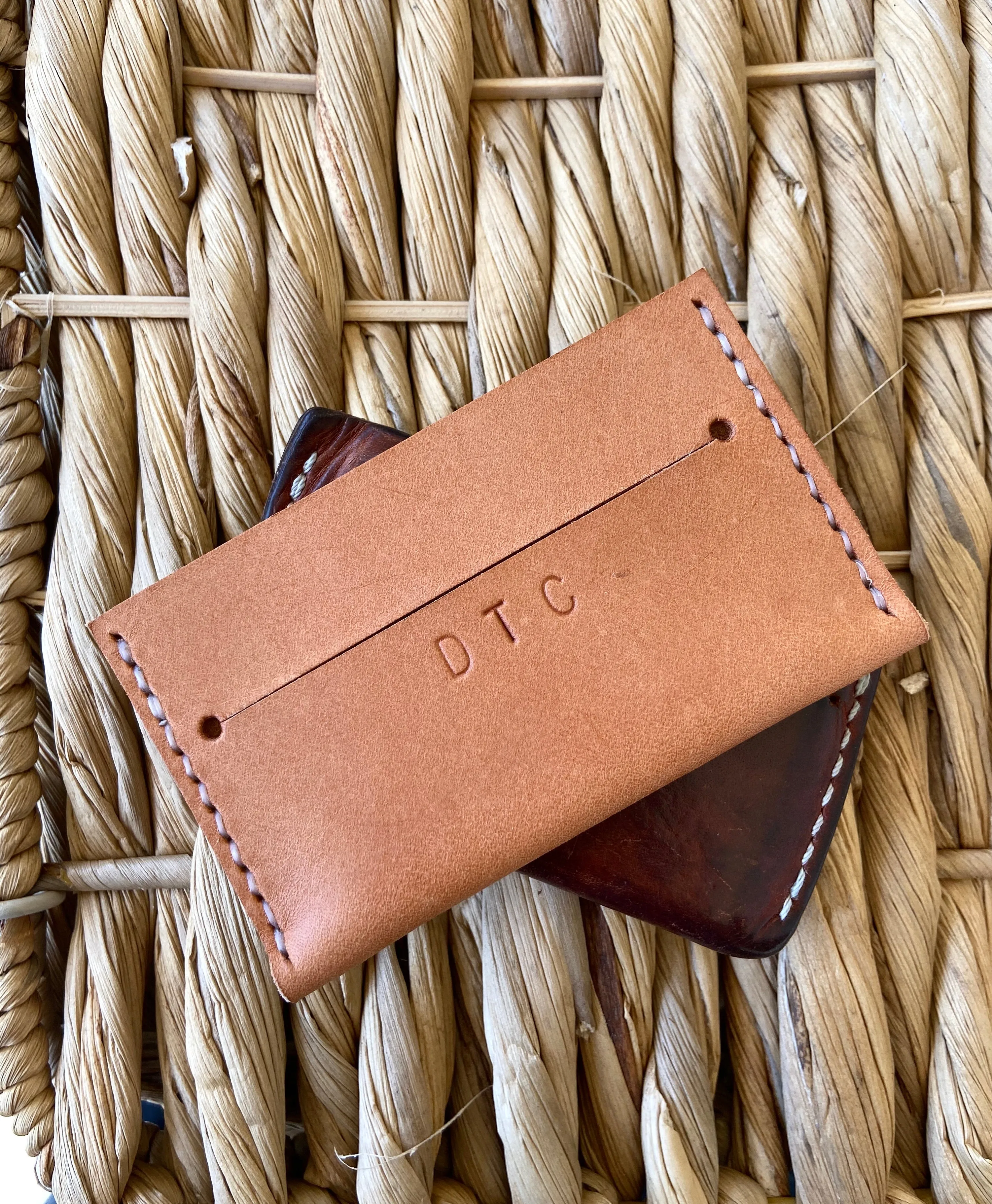 Minimalist Wallet in Natural Vegetable Tanned Leather