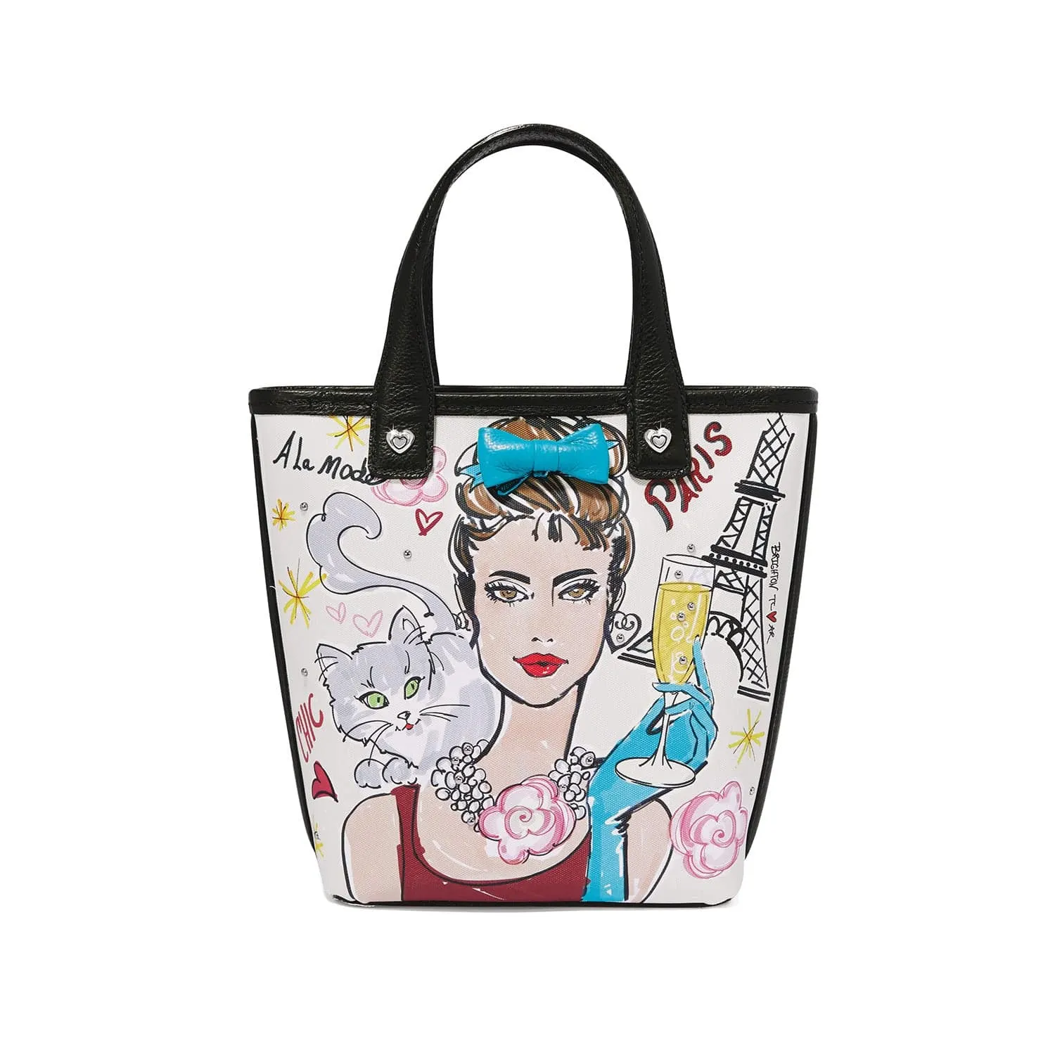 Paris Blooms Mini Saffiano Tote