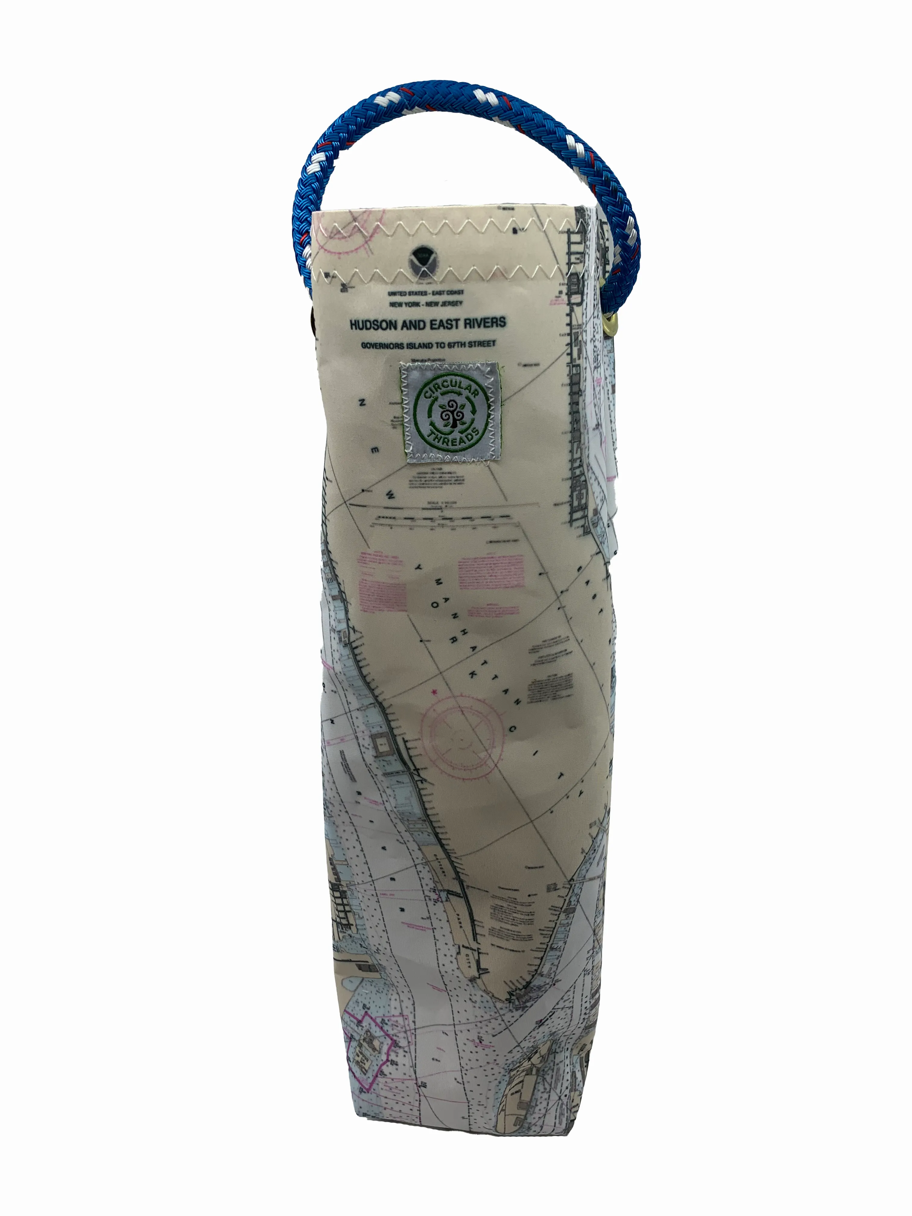 Recycled Sail Wine Tote - Custom nautical chart