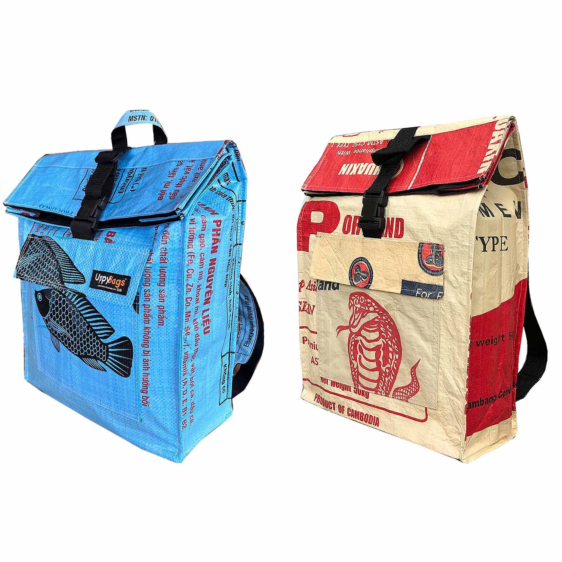 Roll-top backpack rucksack cobra print