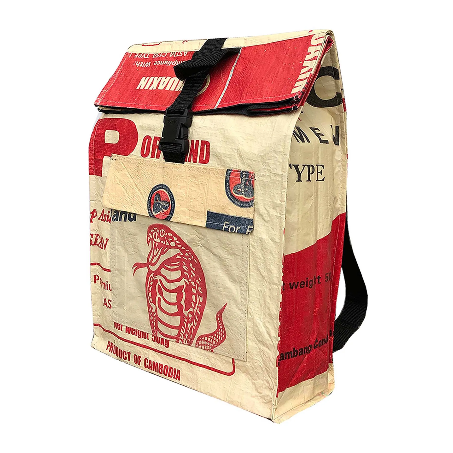 Roll-top backpack rucksack cobra print