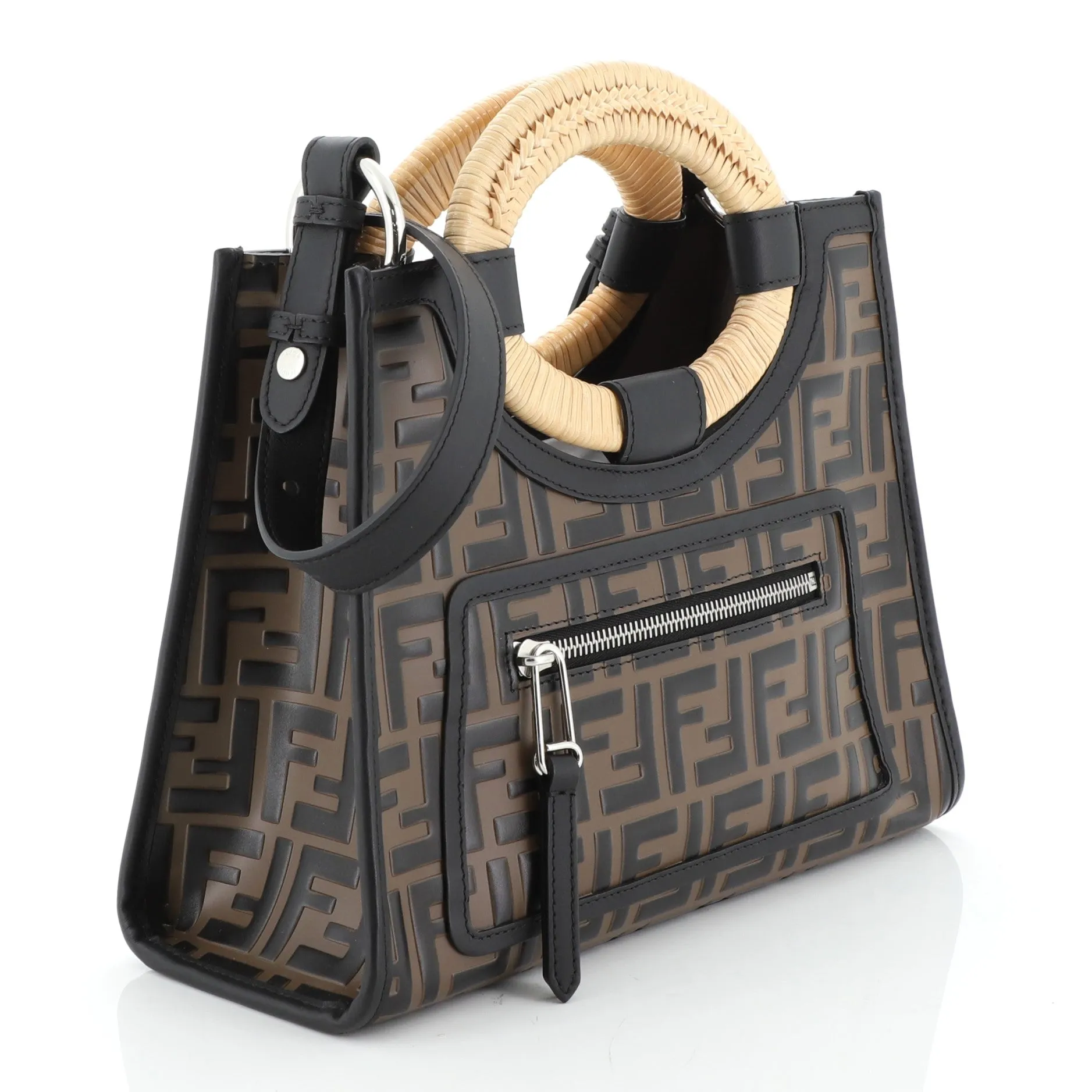Runaway Tote Logo Embossed Leather Small