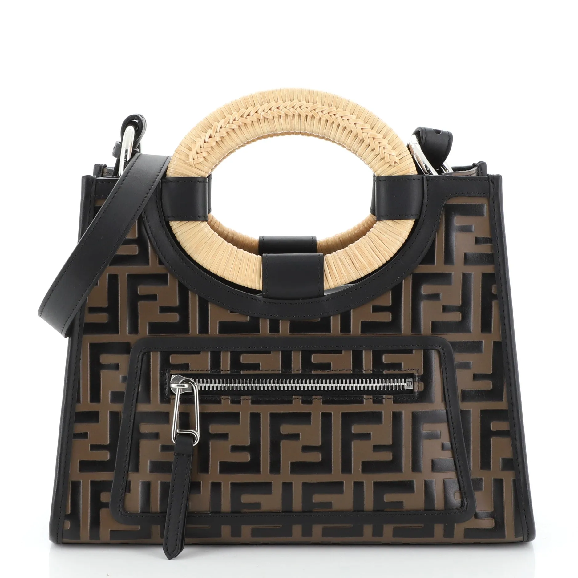 Runaway Tote Logo Embossed Leather Small