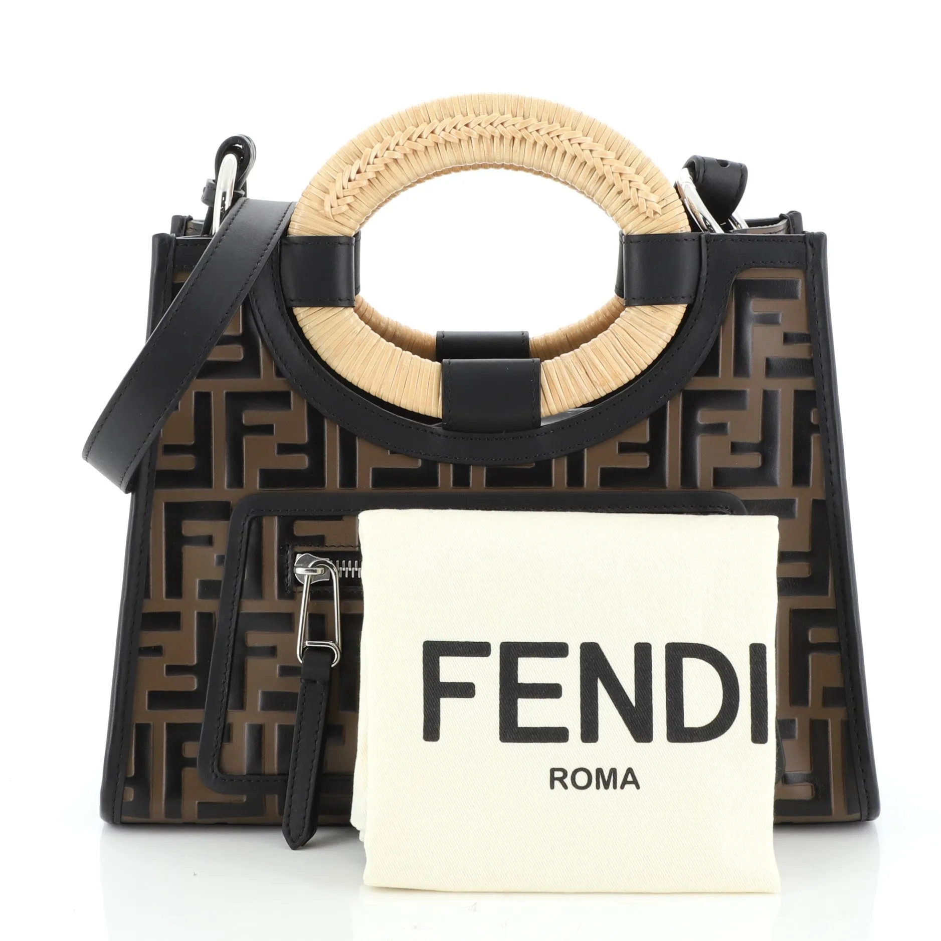 Runaway Tote Logo Embossed Leather Small